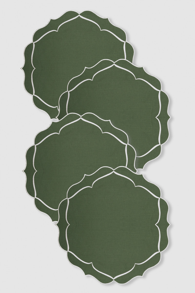 Mantel Individual de Lino Alhambra Verde Riffle