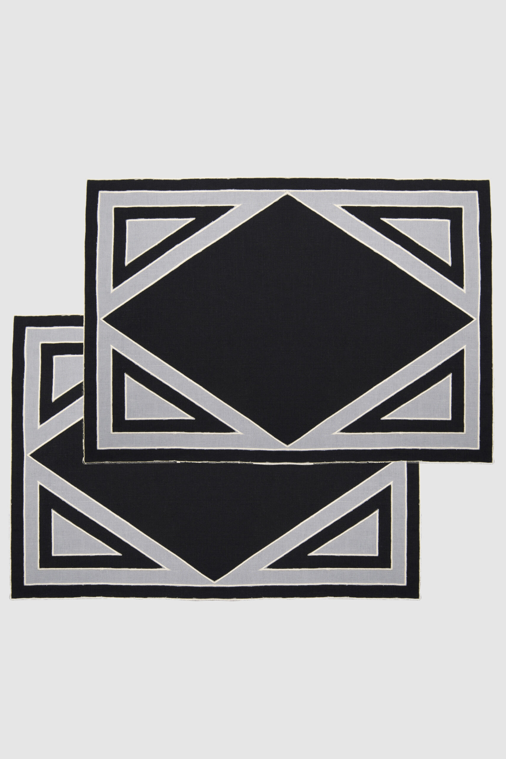 Mantel Individual de Lino Triangu black/grey