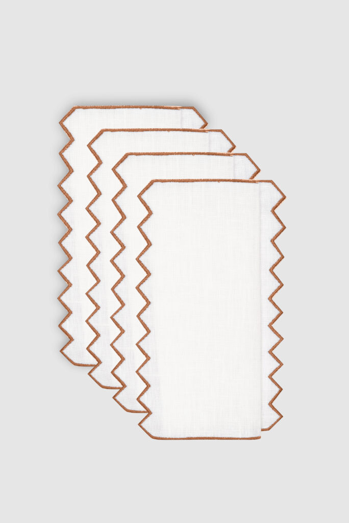 set of four gernika tobacco linen cocktail napkins