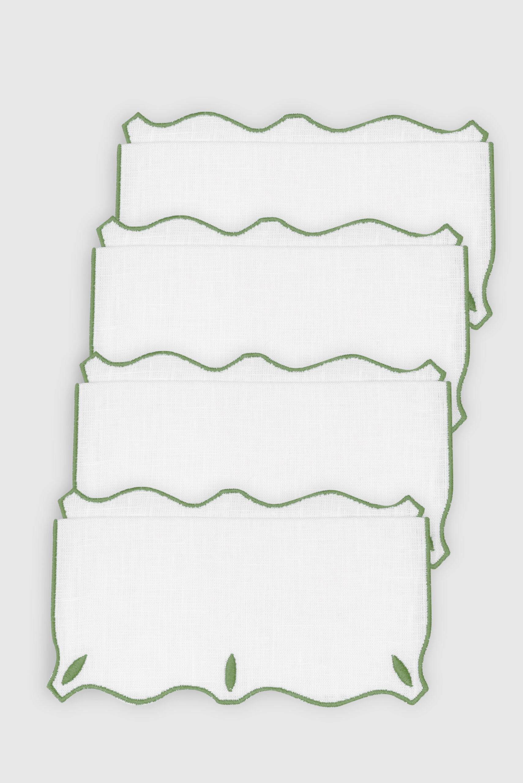 set of four olimpia green cocktail napkins