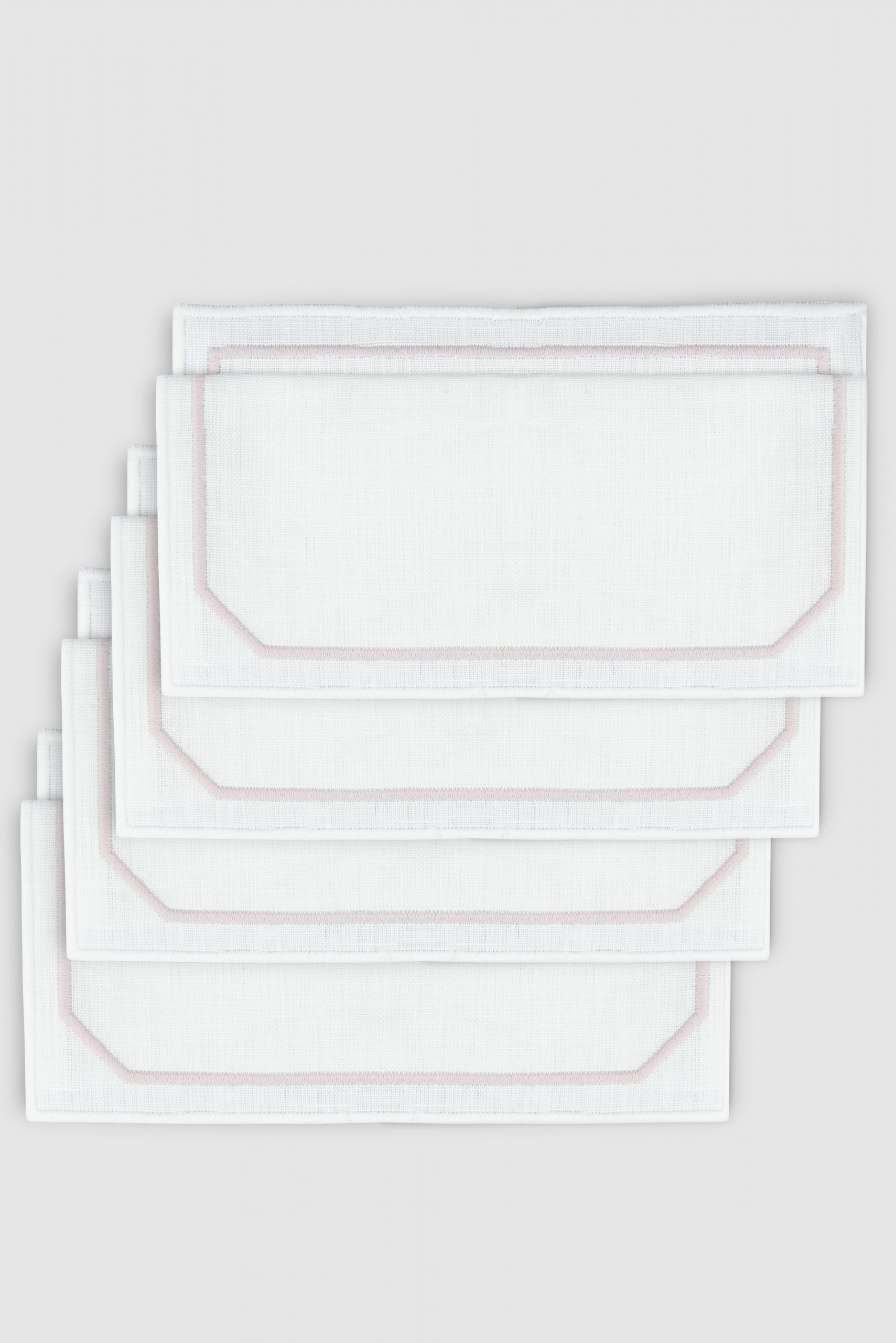 set of four octo white/lila cocktail napkins