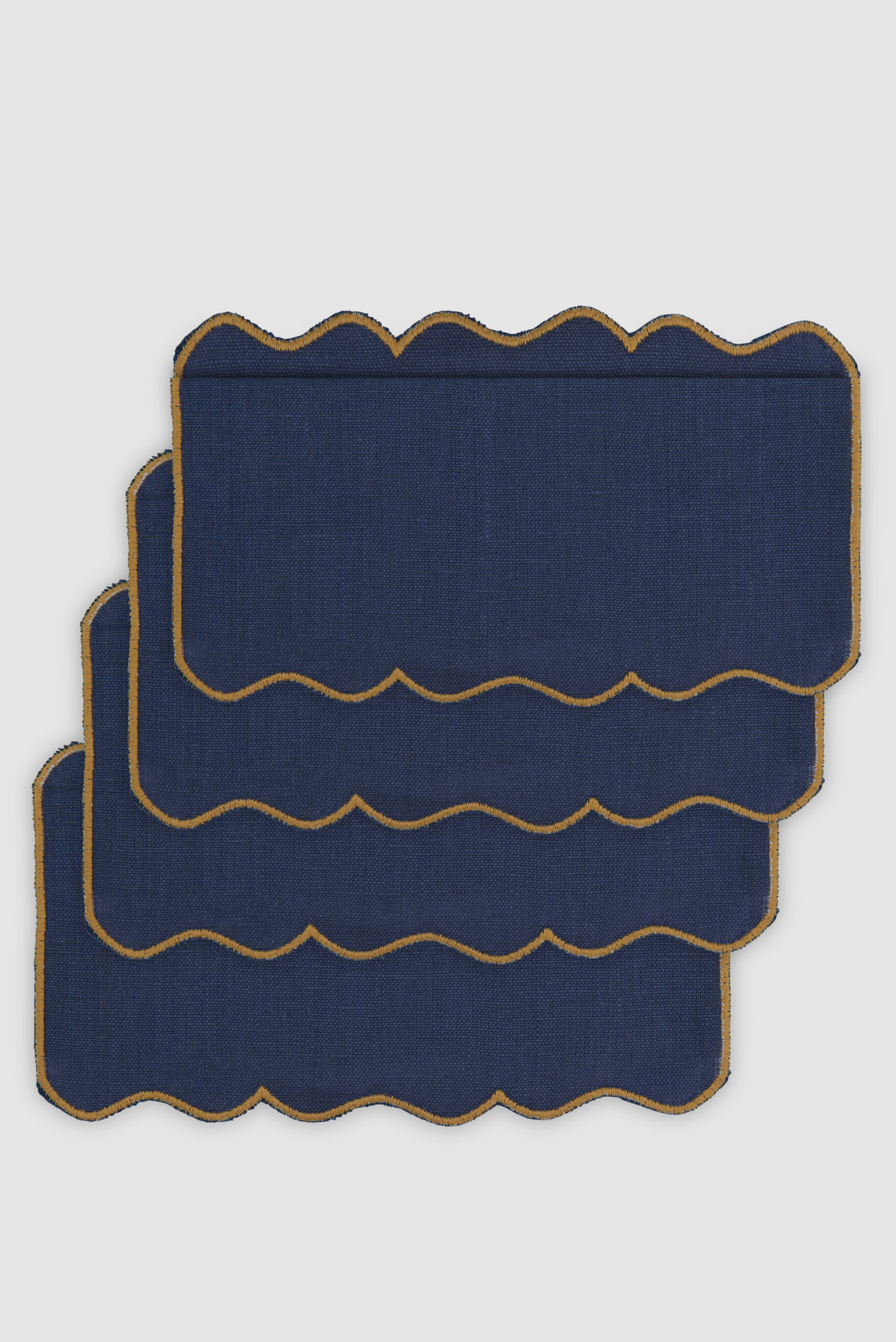 set of four valver navy cocktail napkins