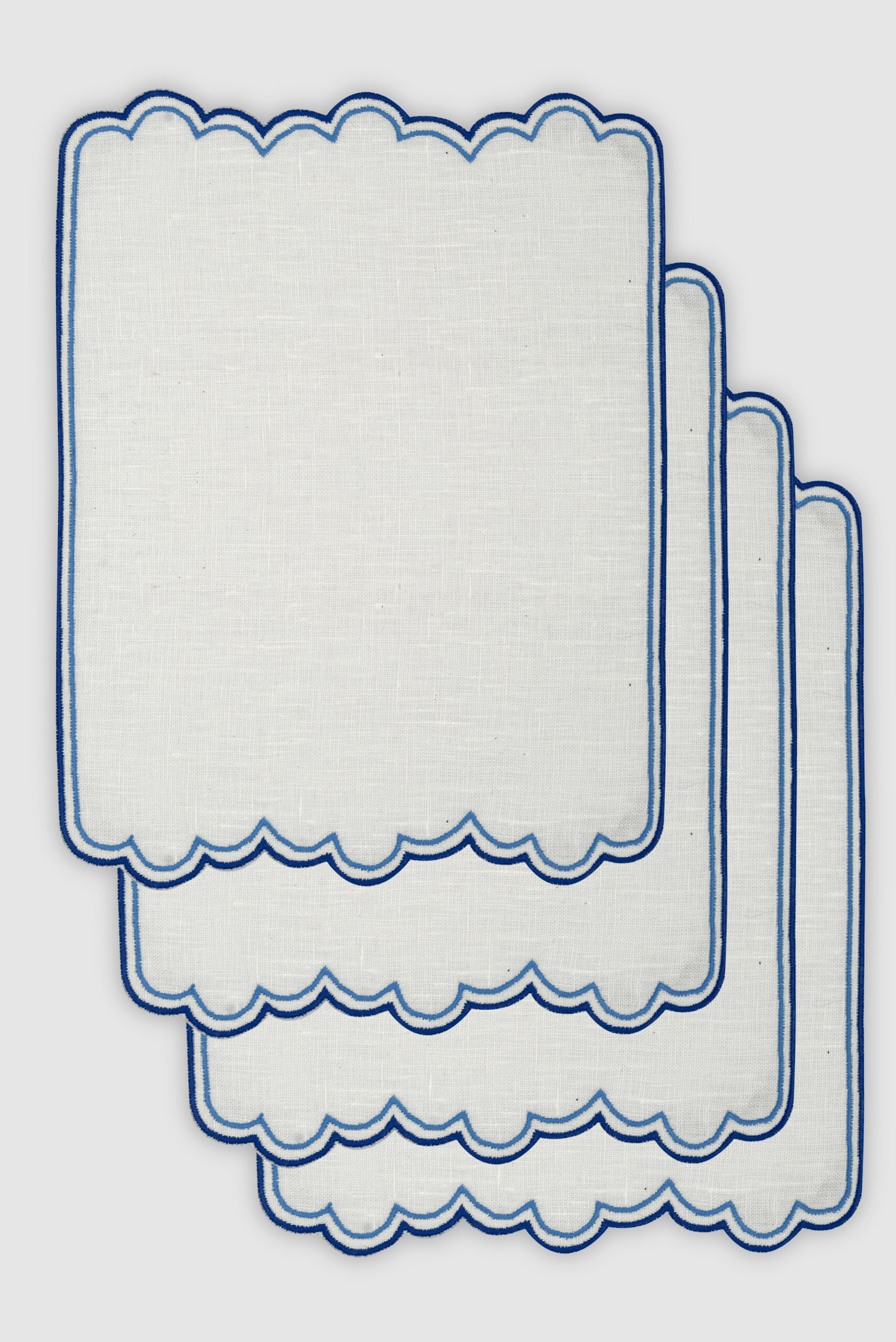 set of four escamas blue cocktail napkins