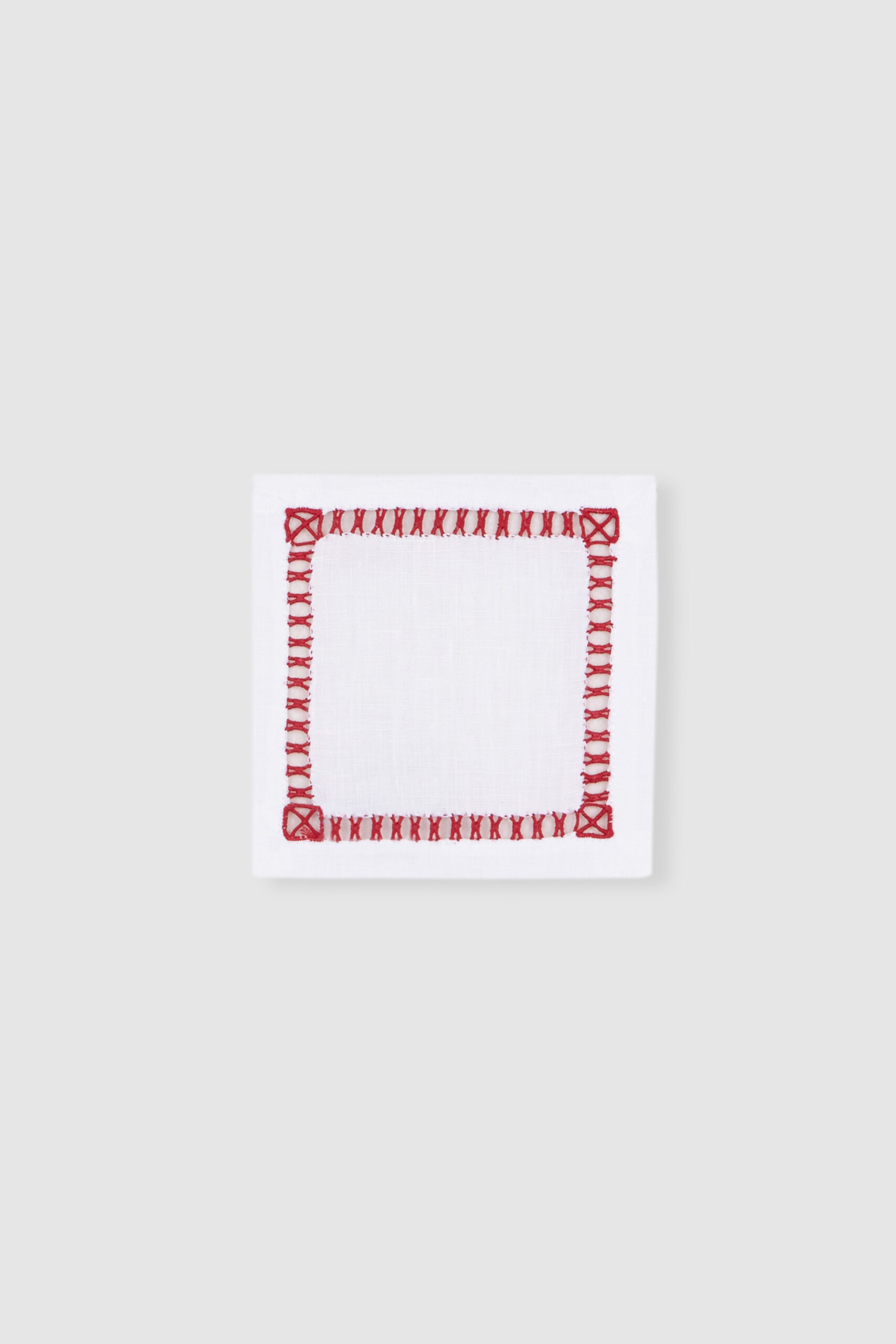 set of four tokyo red linen coasters