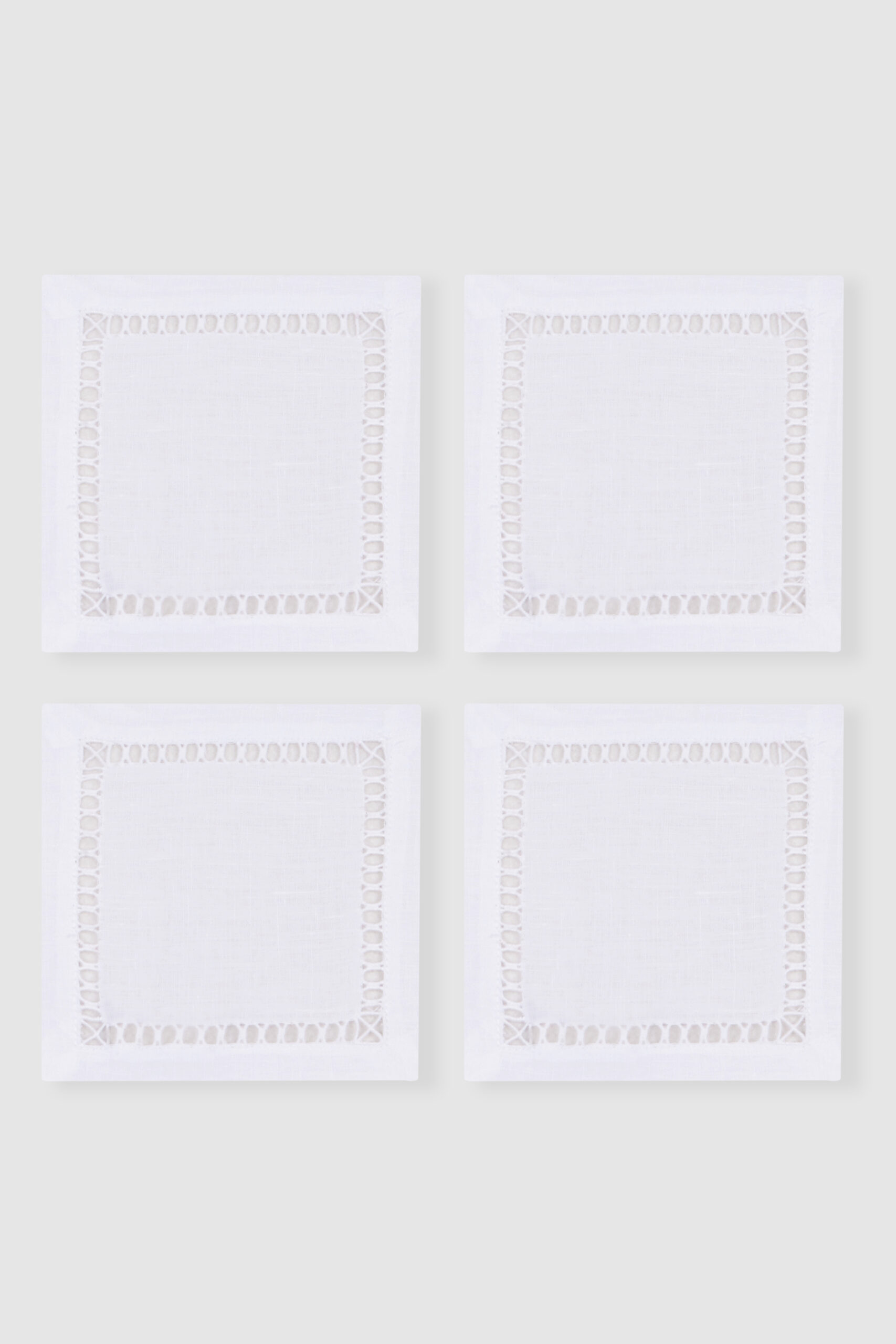 set of four tokyo white linen coasters