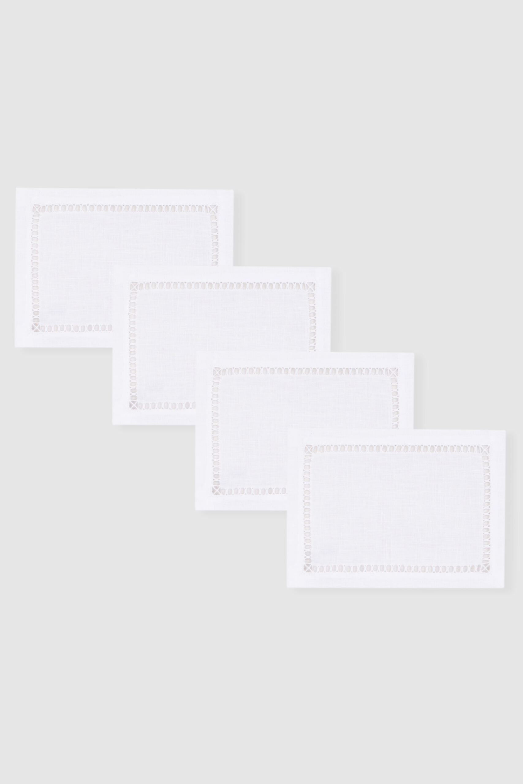 set of four tokyo white linen cocktail napkins