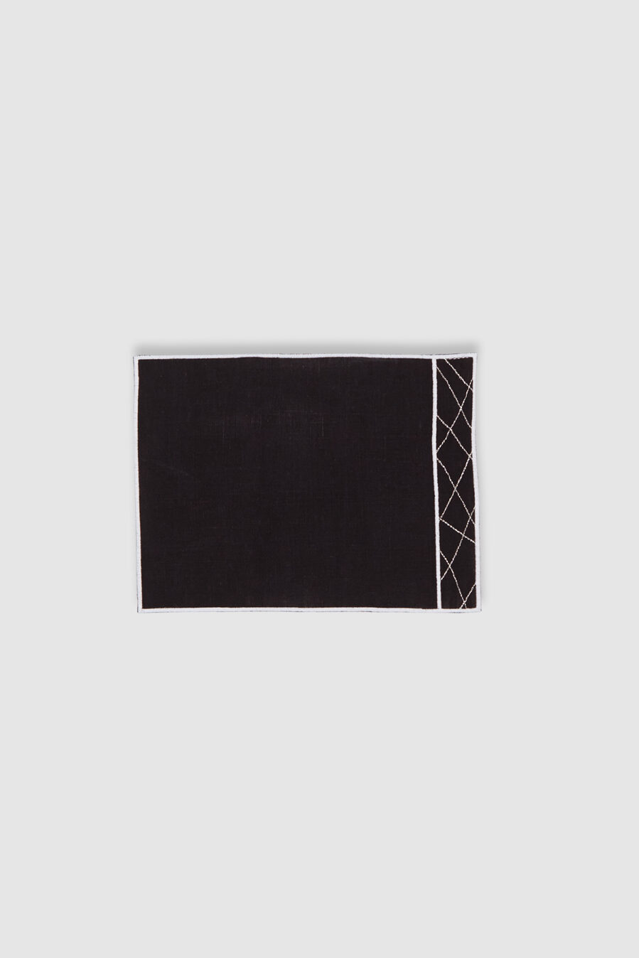 set of four carrara black linen cocktail napkins