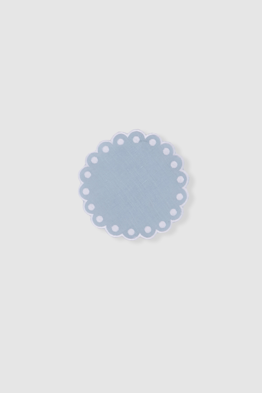 set of four bodoques baby blue linen coasters