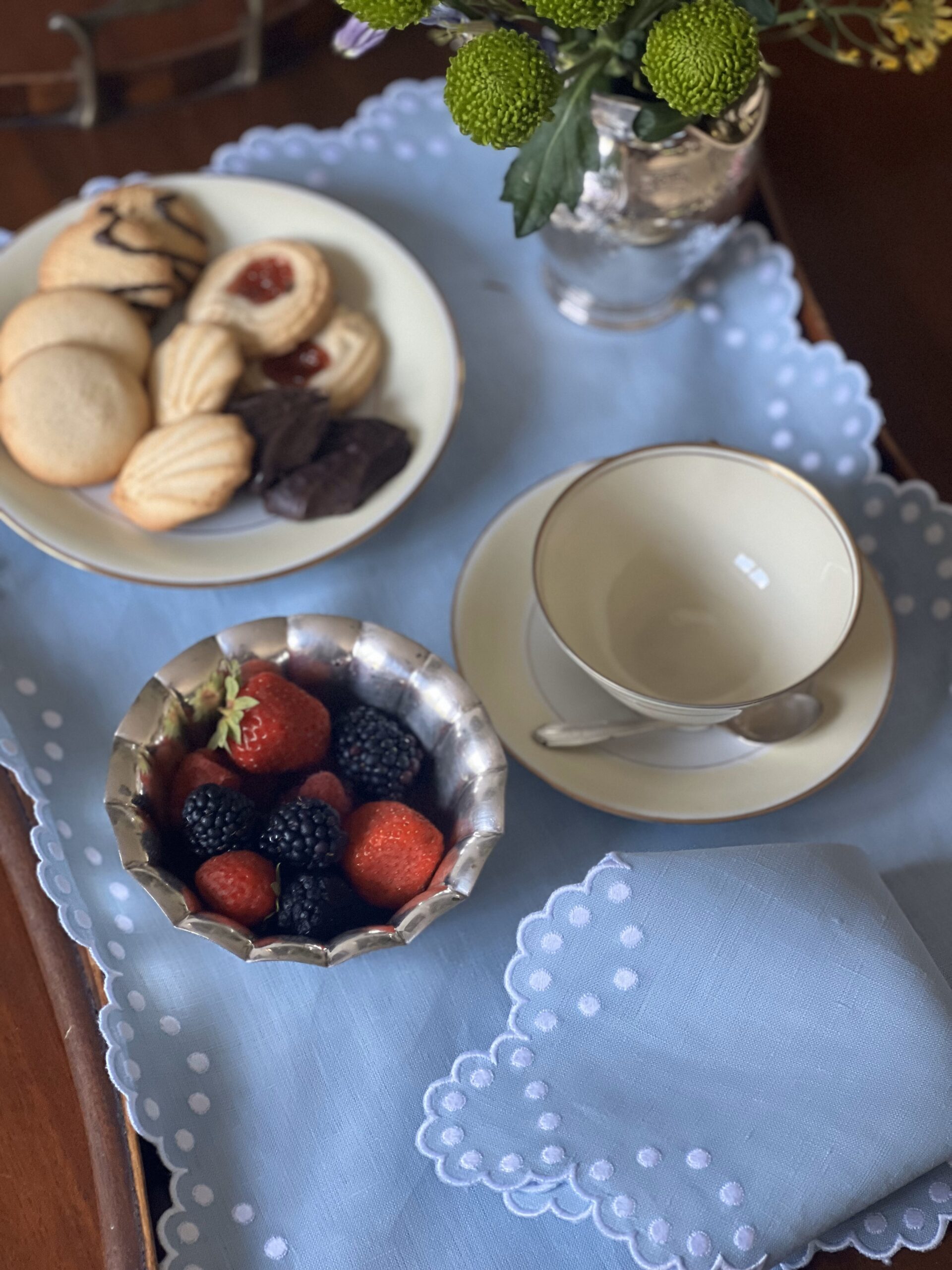 bodoques baby blue linen napkin