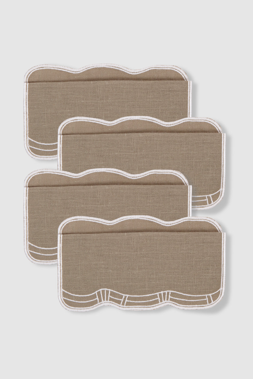 set of four nilo linen cocktail napkins