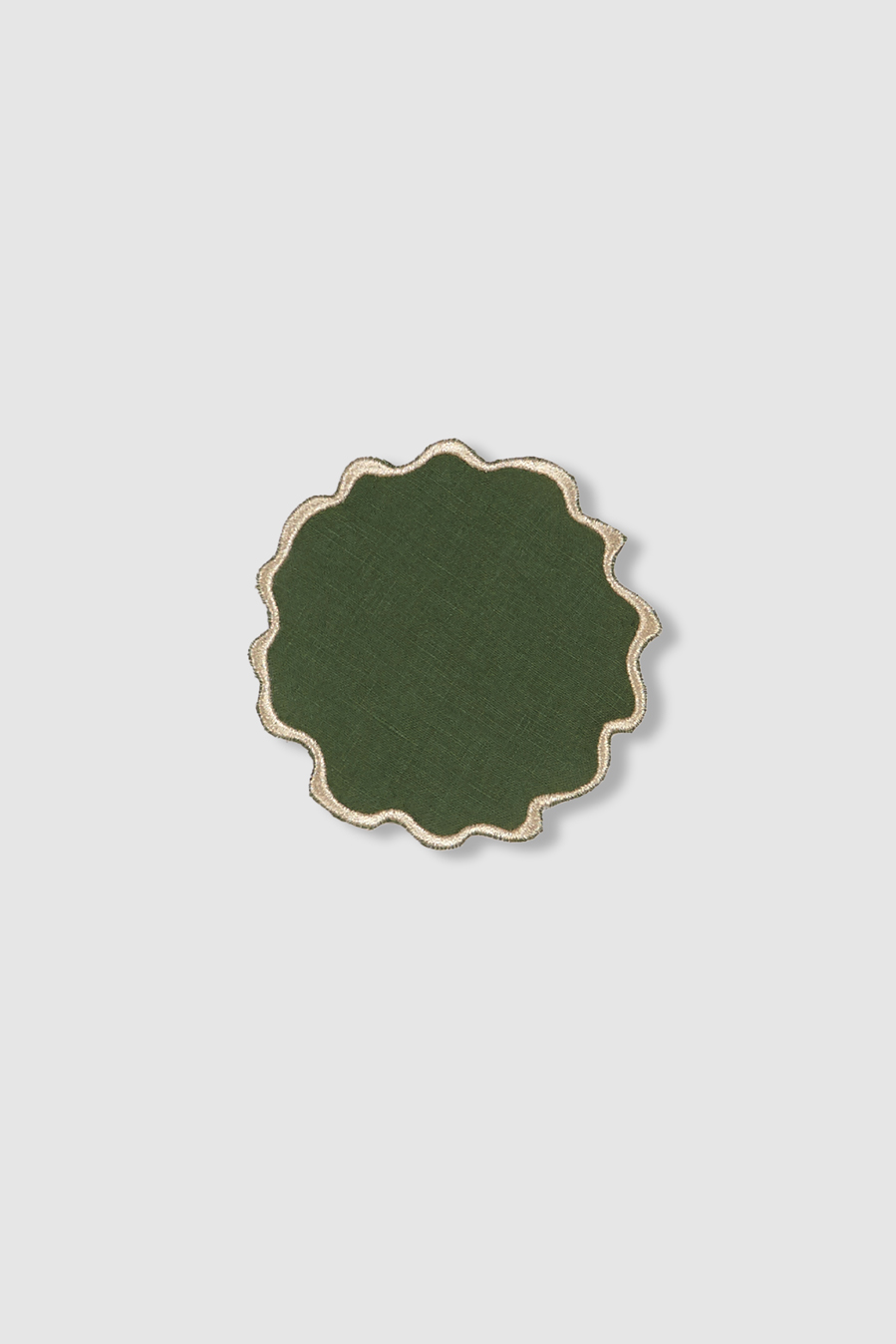 set of four boreal green linen coasters