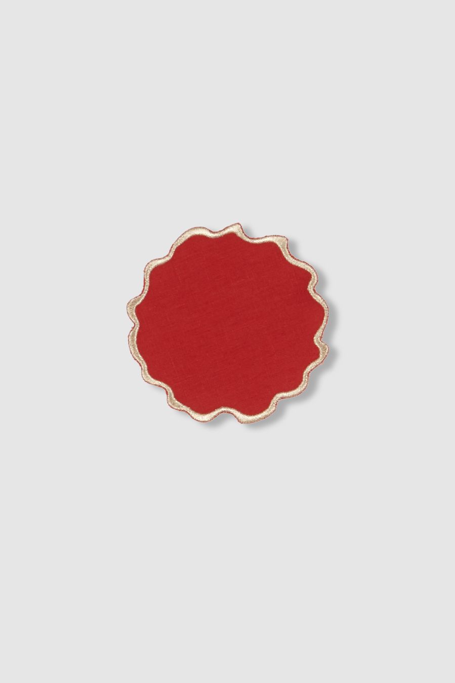 set of four boreal red linen coasters