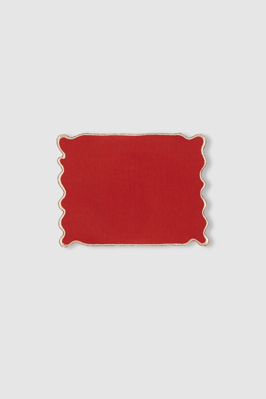 set of four boreal red linen cocktail napkins