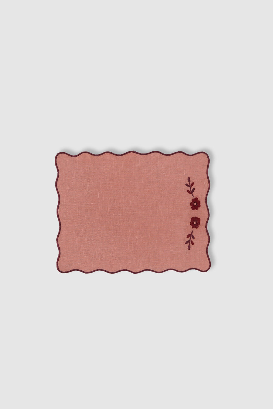 set of four oriente pink linen cocktail napkins