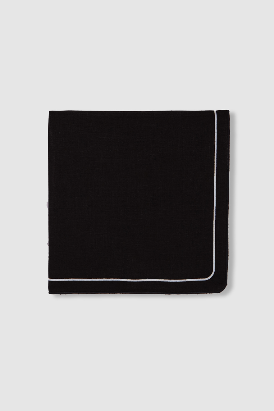 carrara black linen napkin