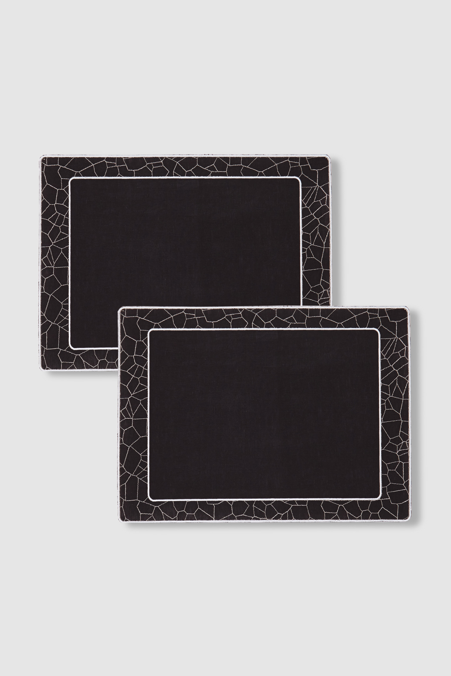 mantel individual de lino carrara black rectangular