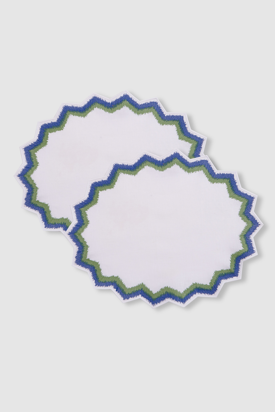 mantel individual de lino mallorca white/blue/green
