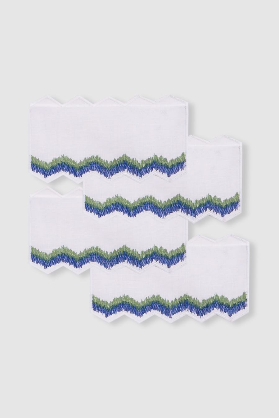 pack servilletas cocktail de lino mallorca white/blue/green