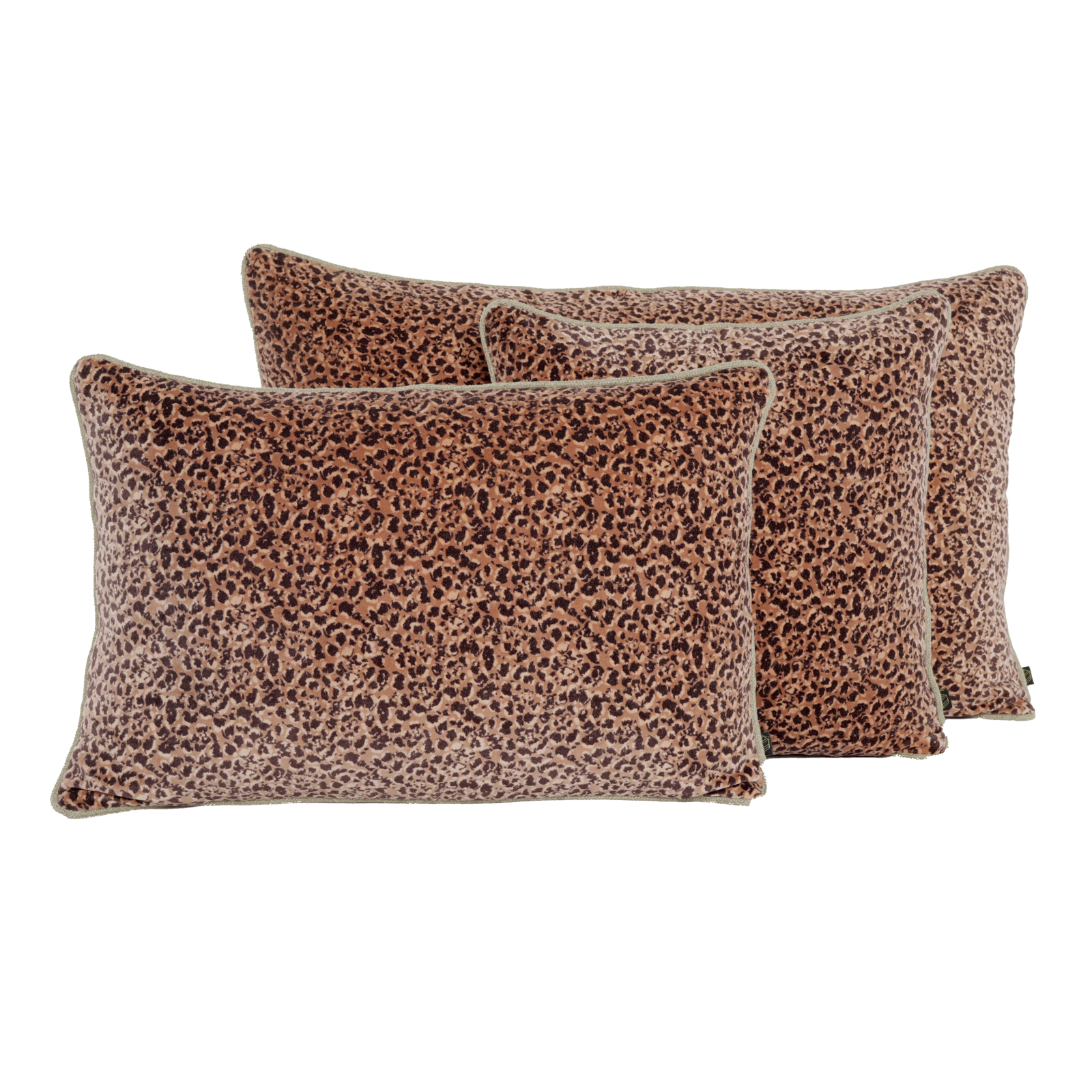 mocaccino animal print velvet cushion