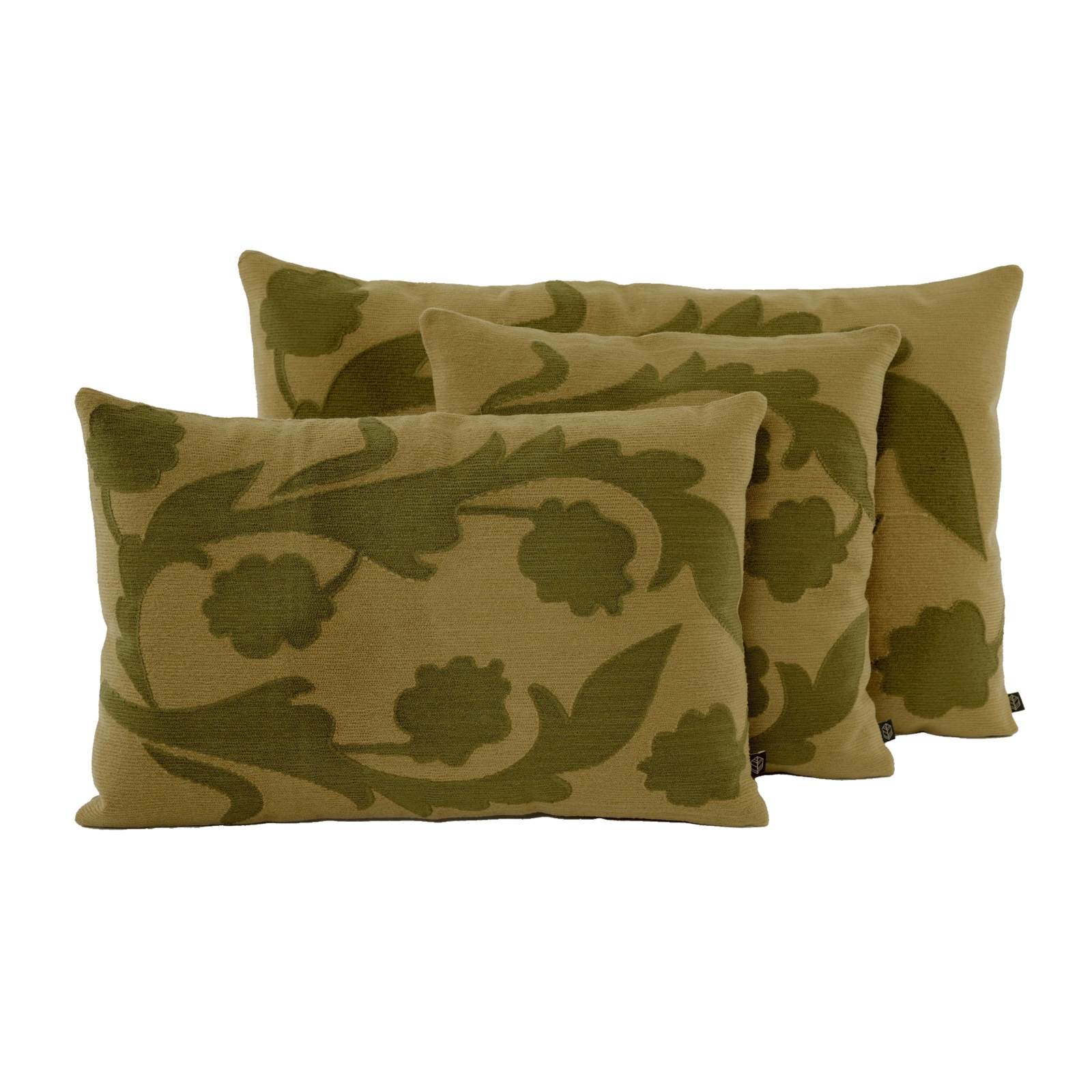 gold floral embroidered cushion