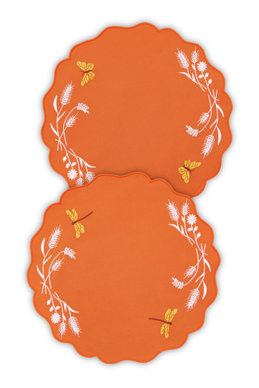 Manteles individuales Meadow Breeze naranja x Sushita
