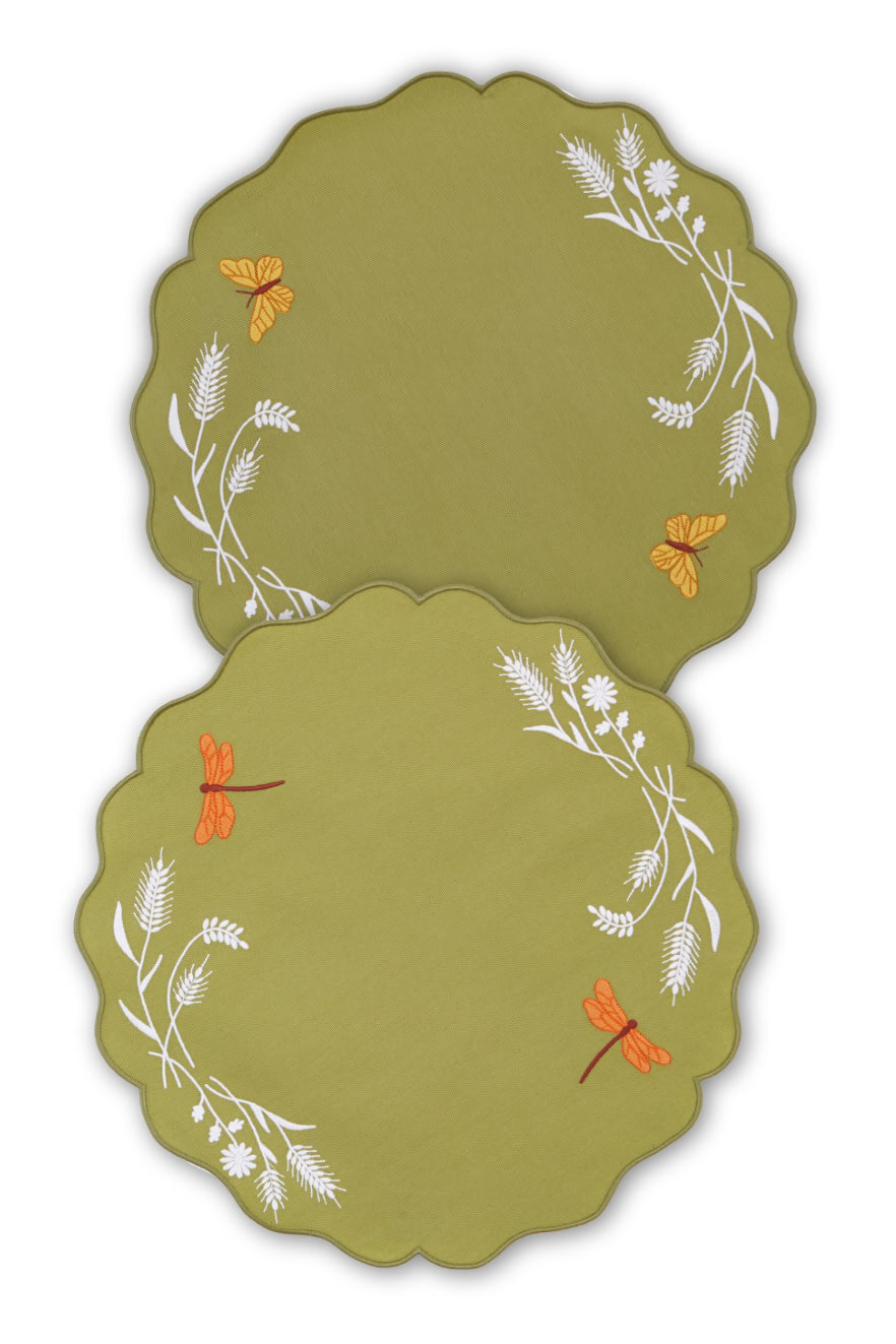 Manteles individuales Meadow Breeze oliva x Sushita