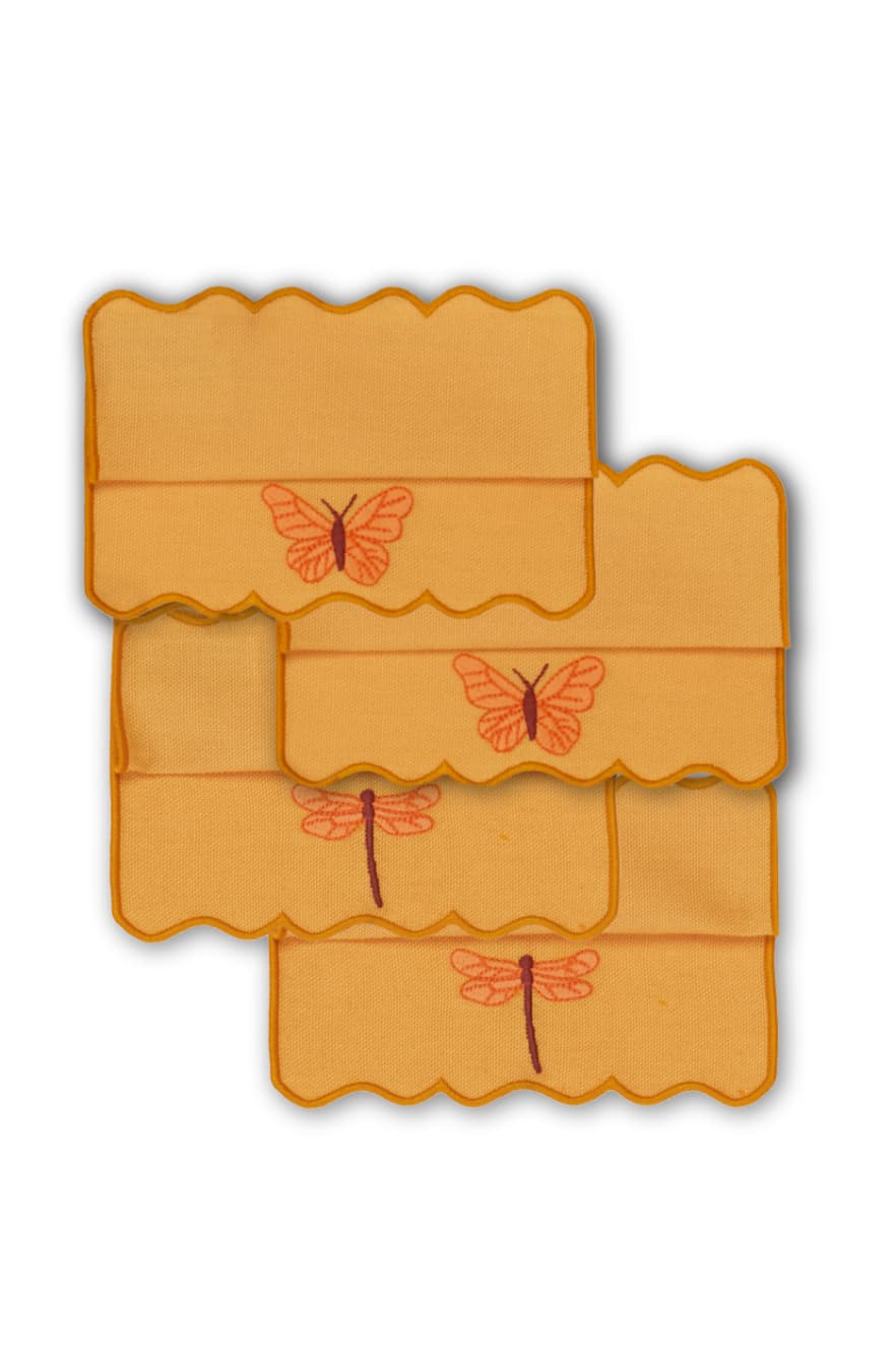 Meadow Breeze Mustard Cocktail Napkins x Sushita