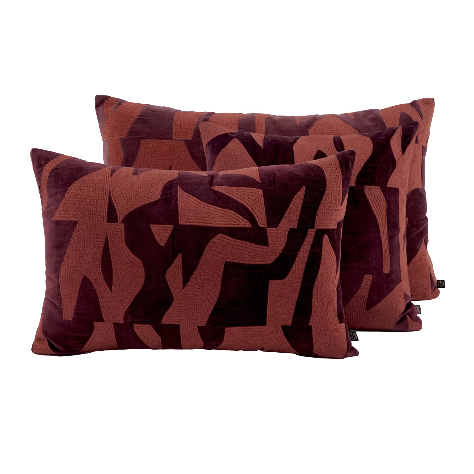Milton cushion Burgundy cotton
