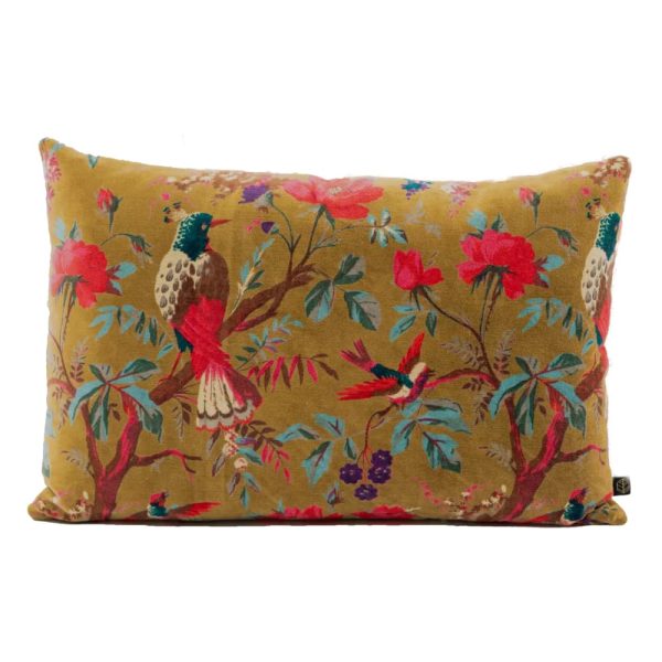 Birdy cushion gold velvet 40x60