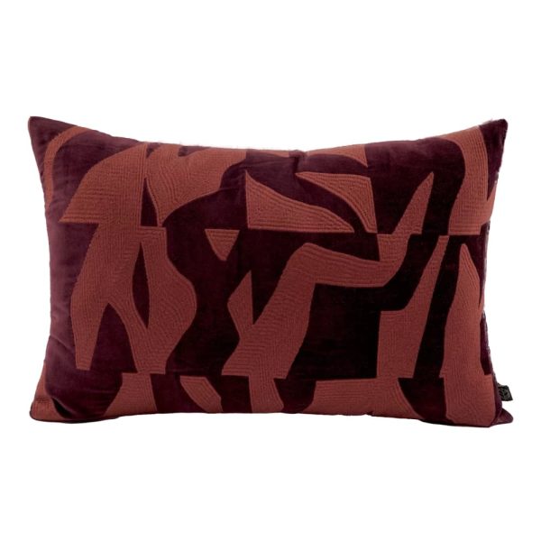Milton cushion Burgundy cotton 40x60
